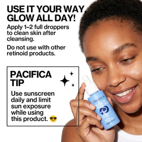 Pacifica bottle on bathroom sink during night routine illustrating convenient evening use