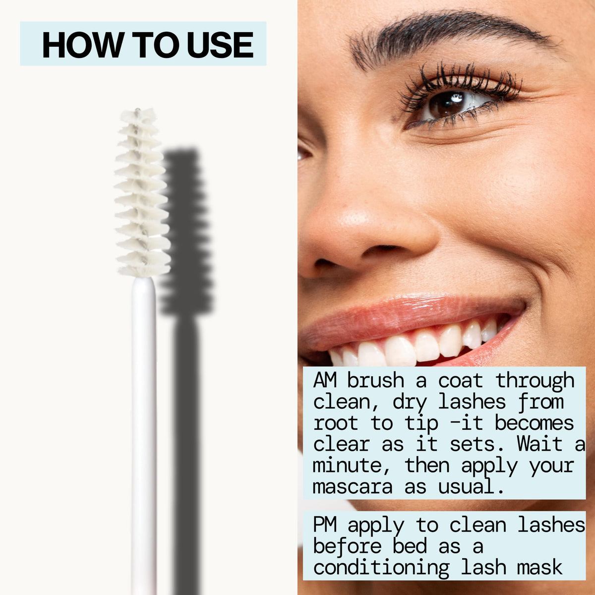 Pacifica nighttime serum on lashes while sleeping, nourishes and reduces breakage