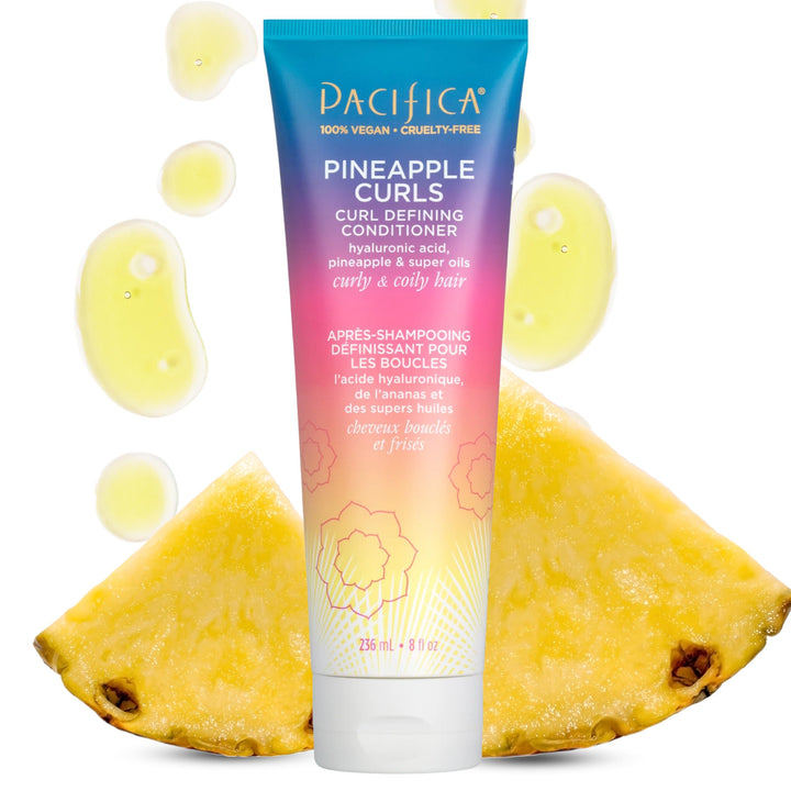 Pacifica bottle front packaging showing pineapple scent and benefits