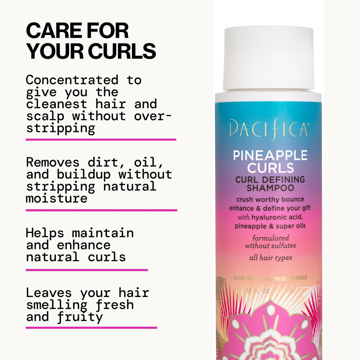 Pacifica pineapple extract ingredient shot highlighting natural smoothing benefits