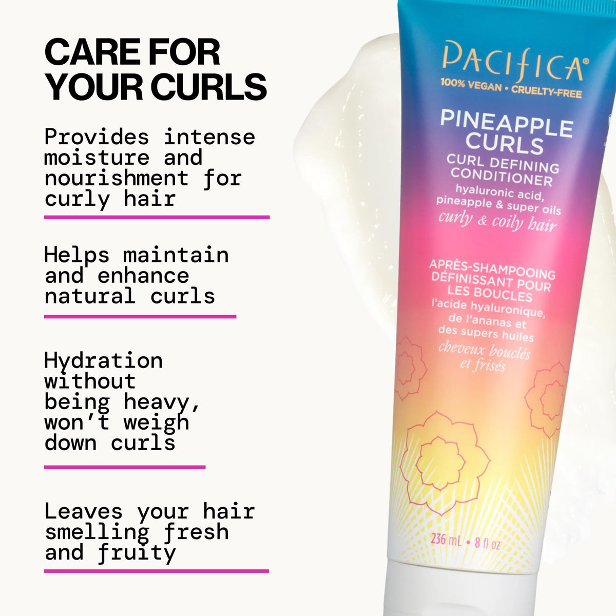 Pacifica set styled on bathroom shelf creating a fresh tropical routine vibe