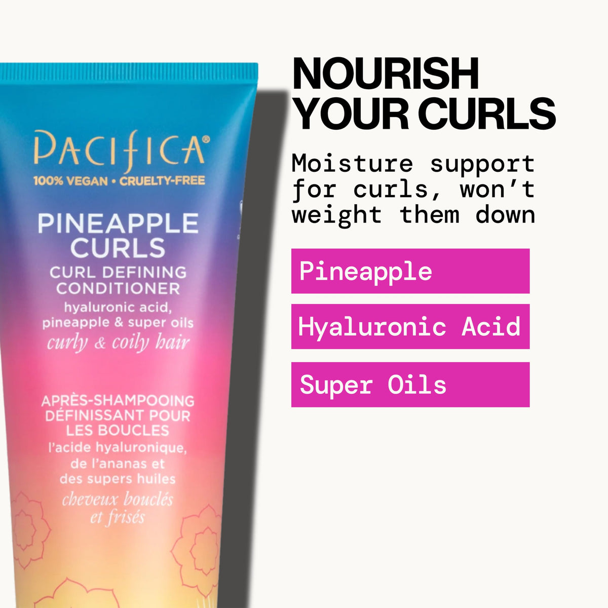 Pacifica shampoo texture rinses gentle foam and hydrates curls