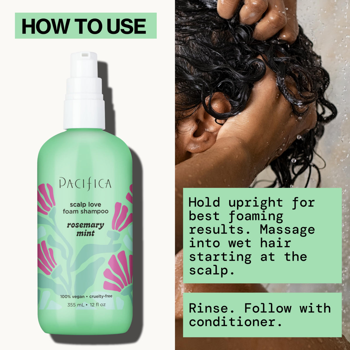 Close-up label detail with ingredient list showing clean-formula benefit