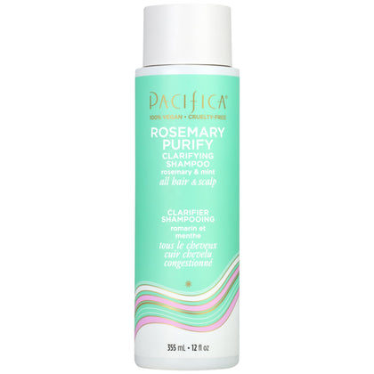 Pacifica front bottle view showing rosemary purify label and clean design benefit