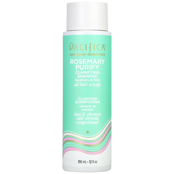 Pacifica front bottle view showing rosemary purify label and clean design benefit