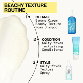 Pacifica before and after wavy hair demonstrating textured, frizz-reduced benefit