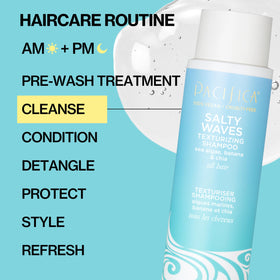 Pacifica before-and-after dry hair showing increased volume and waves