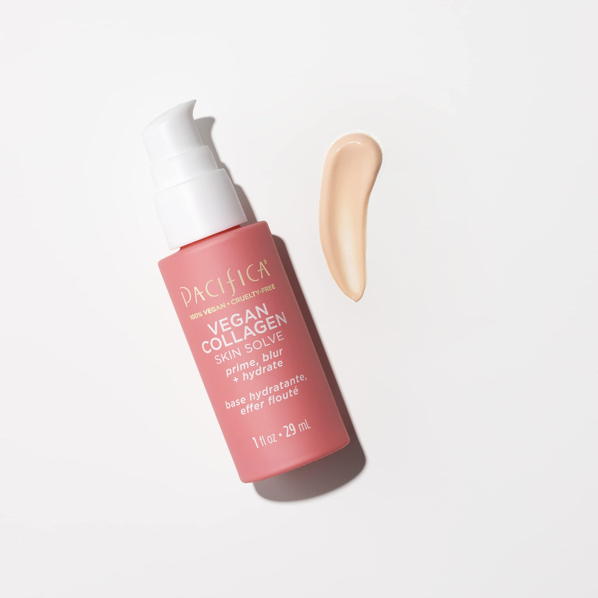 Pacifica primer next to common items for size comparison and travel ease