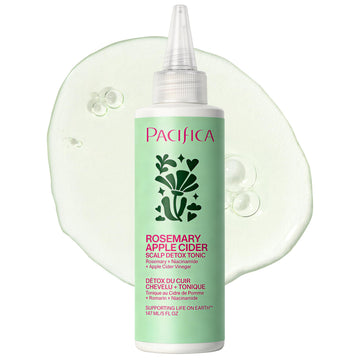 Pacifica bottle front view showing tonic for clarifying scalp