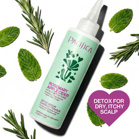 Pacifica tonic staged with shampoo in bathroom routine for easy prep
