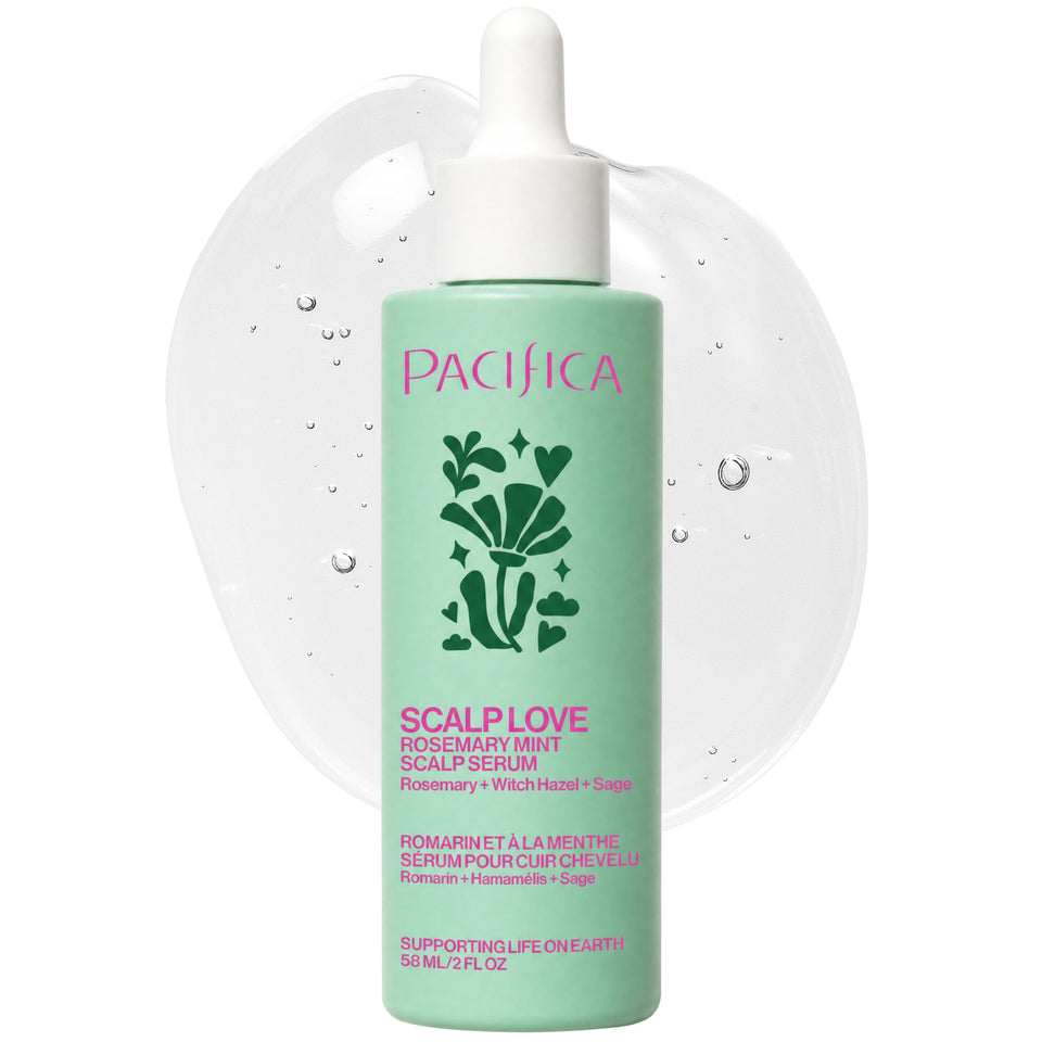 Pacifica Scalp Love front bottle showing 2 fl oz and label, indicates gentle scalp care