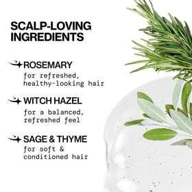 Applying Pacifica Scalp Love to scalp with fingertips demonstrating targeted soothing treatment