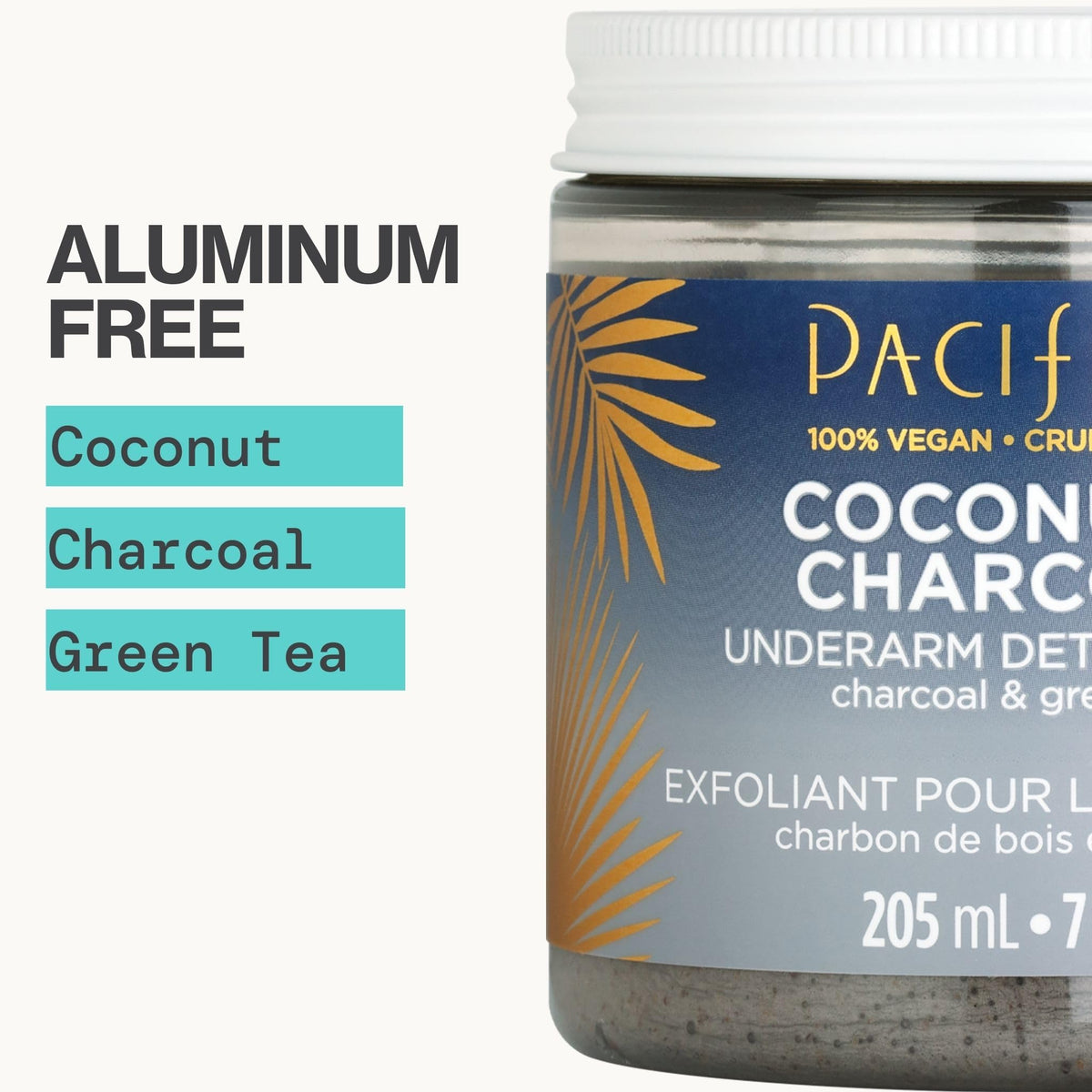 Pacifica scrub applied in hand demonstrating easy use and softening benefit