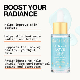 Woman applying Pacifica serum to cheek, showing smooth layering under moisturizer benefit