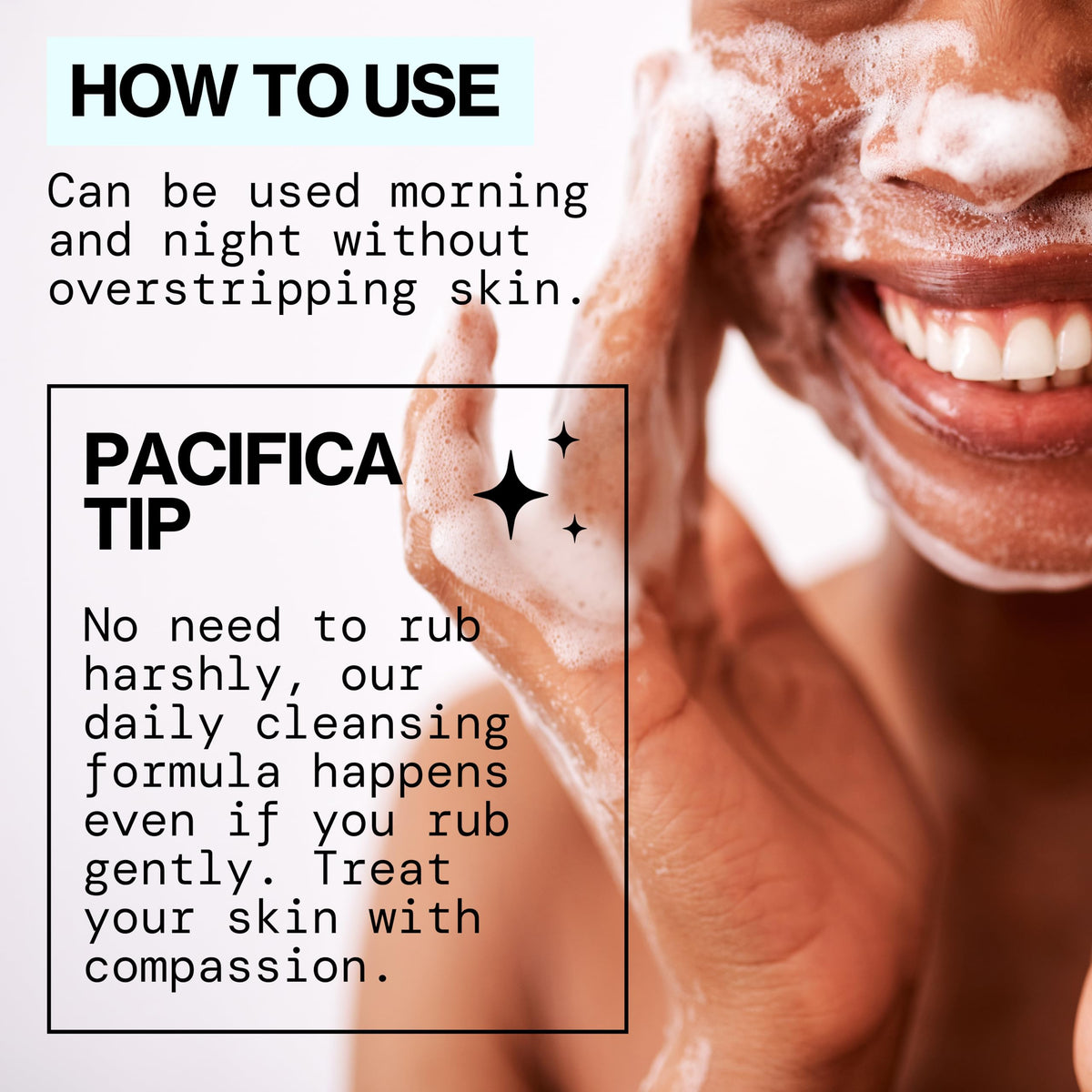 Pacifica Sea Foam with sea algae and coconut showing natural ingredients