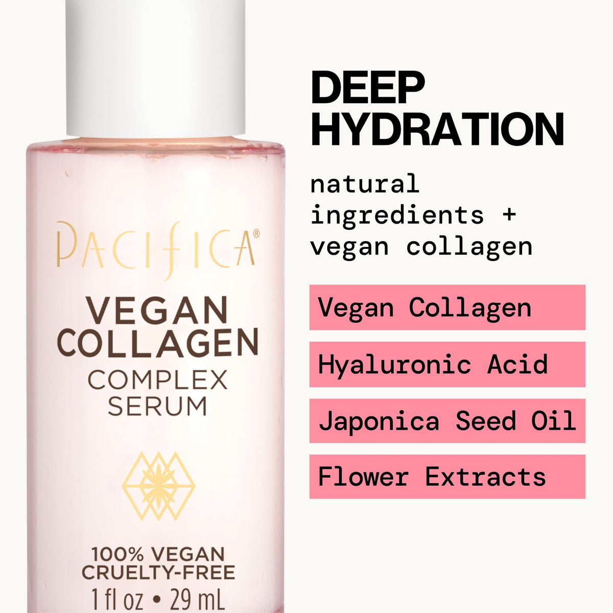 Pacifica close-up of serum texture demonstrating lightweight, fast-absorbing hydration