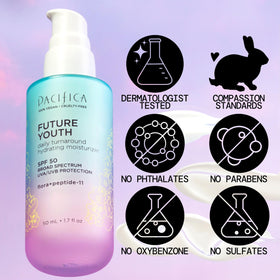 Pacifica applying moisturizer to skin demonstrating SPF 50 protection