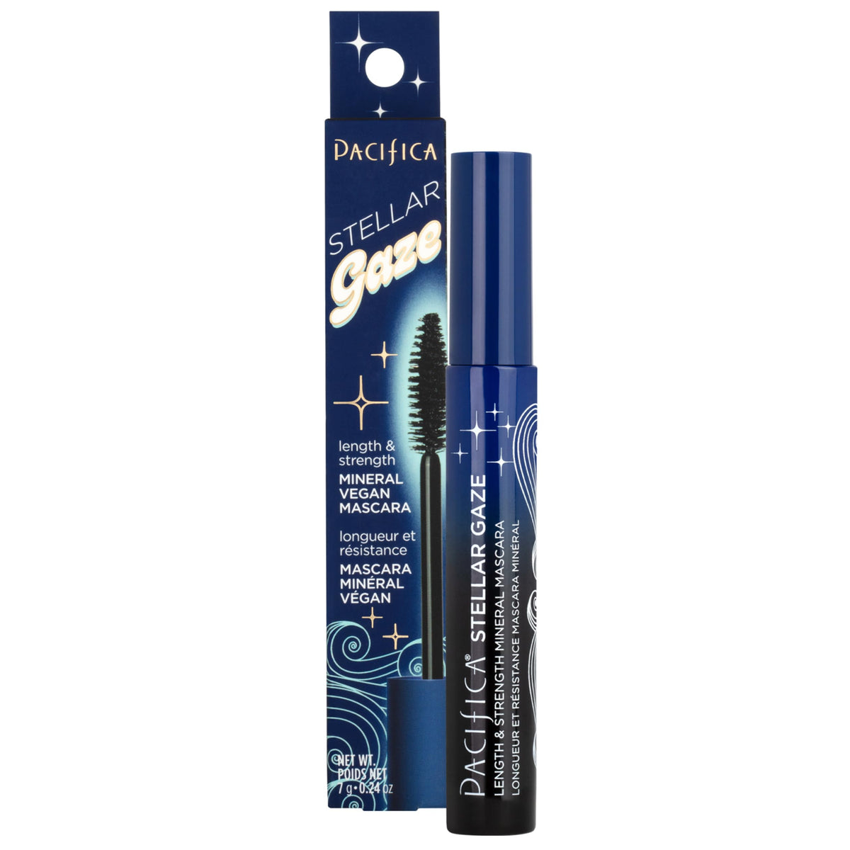 Pacifica Stellar Gaze brush close-up capturing plush vegan bristles for even application