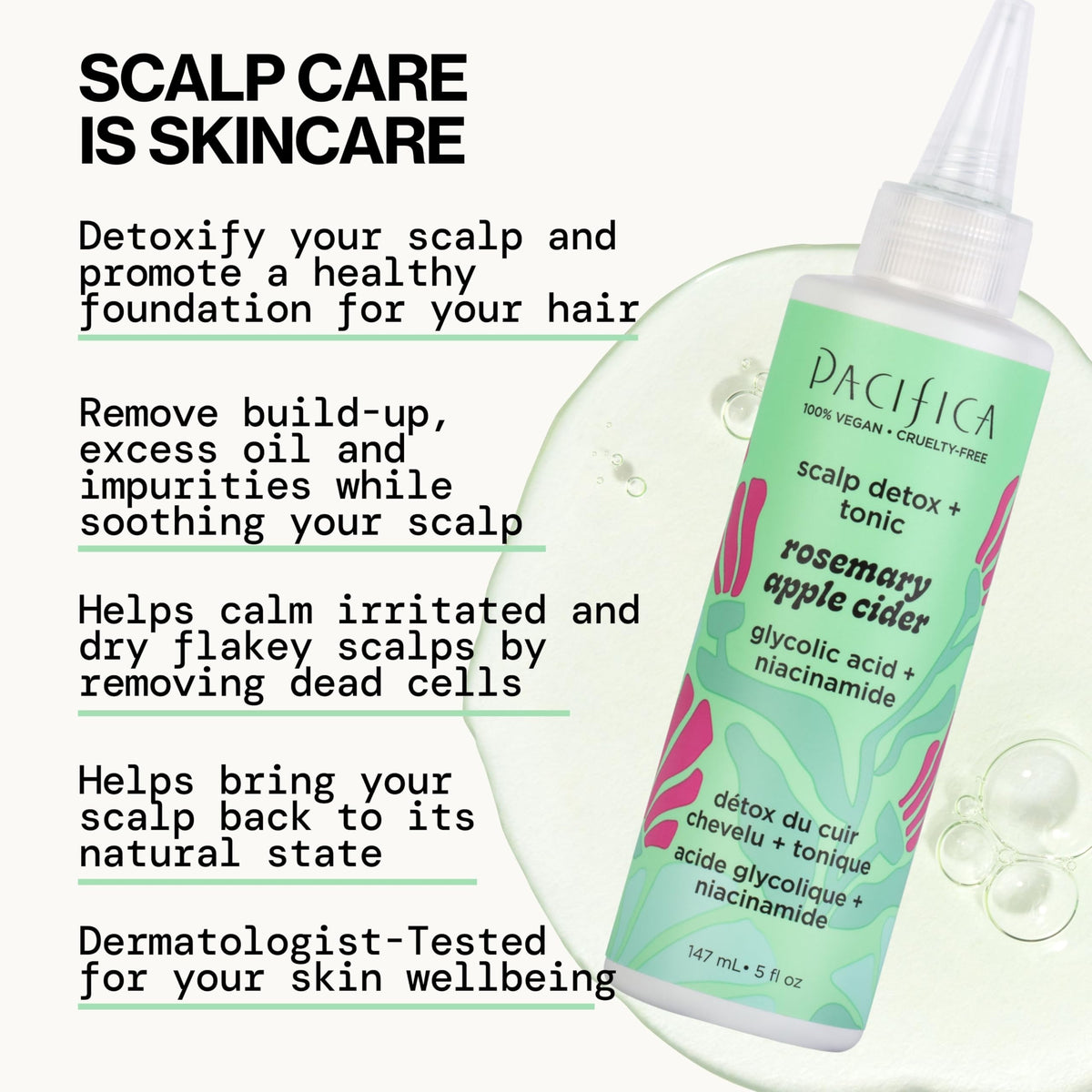Pacifica tonic bottle closeup highlighting texture and label