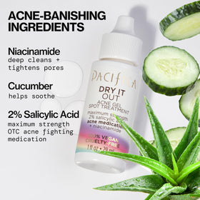 Pacifica tube close-up highlighting 2% salicylic acid strength for quick action