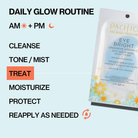 Pacifica single sealed pouch close-up, keeping serum fresh and potent