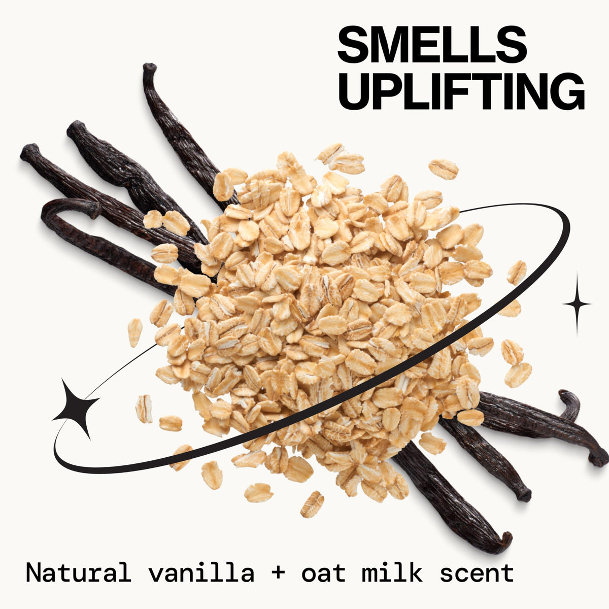 Pacifica vanilla and oat jar ingredients, shows natural botanicals that nourish hair