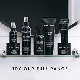 Pacinos on bathroom shelf in lifestyle setting suggesting daily routine benefit