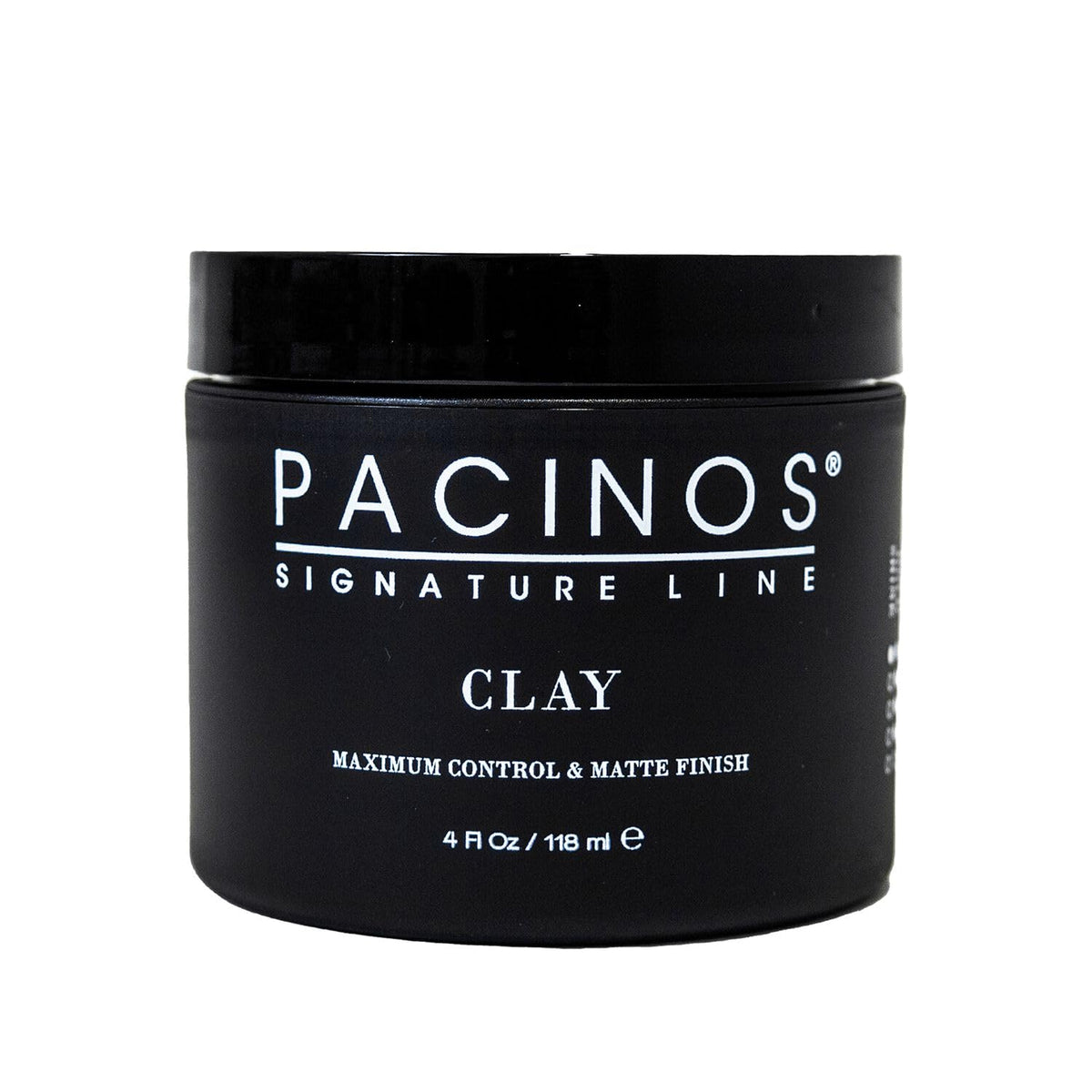 Pacinos jar front view showing packaging and firm-hold matte paste benefit