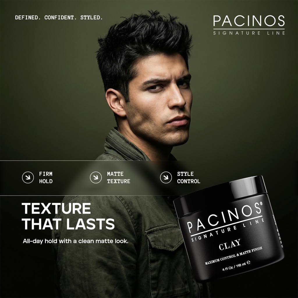 Pacinos jar open revealing clay contents and easy-to-scoop consistency