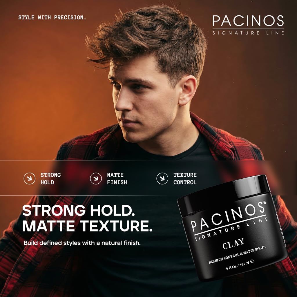 Pacinos styled messy hair showing texture and volume benefit