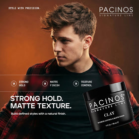 Pacinos styled messy hair showing texture and volume benefit