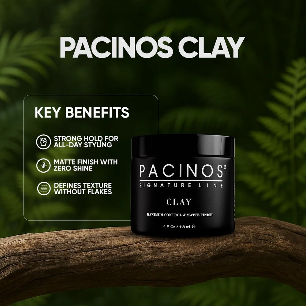 Pacinos slicked-back hairstyle demonstrating strong hold and low shine