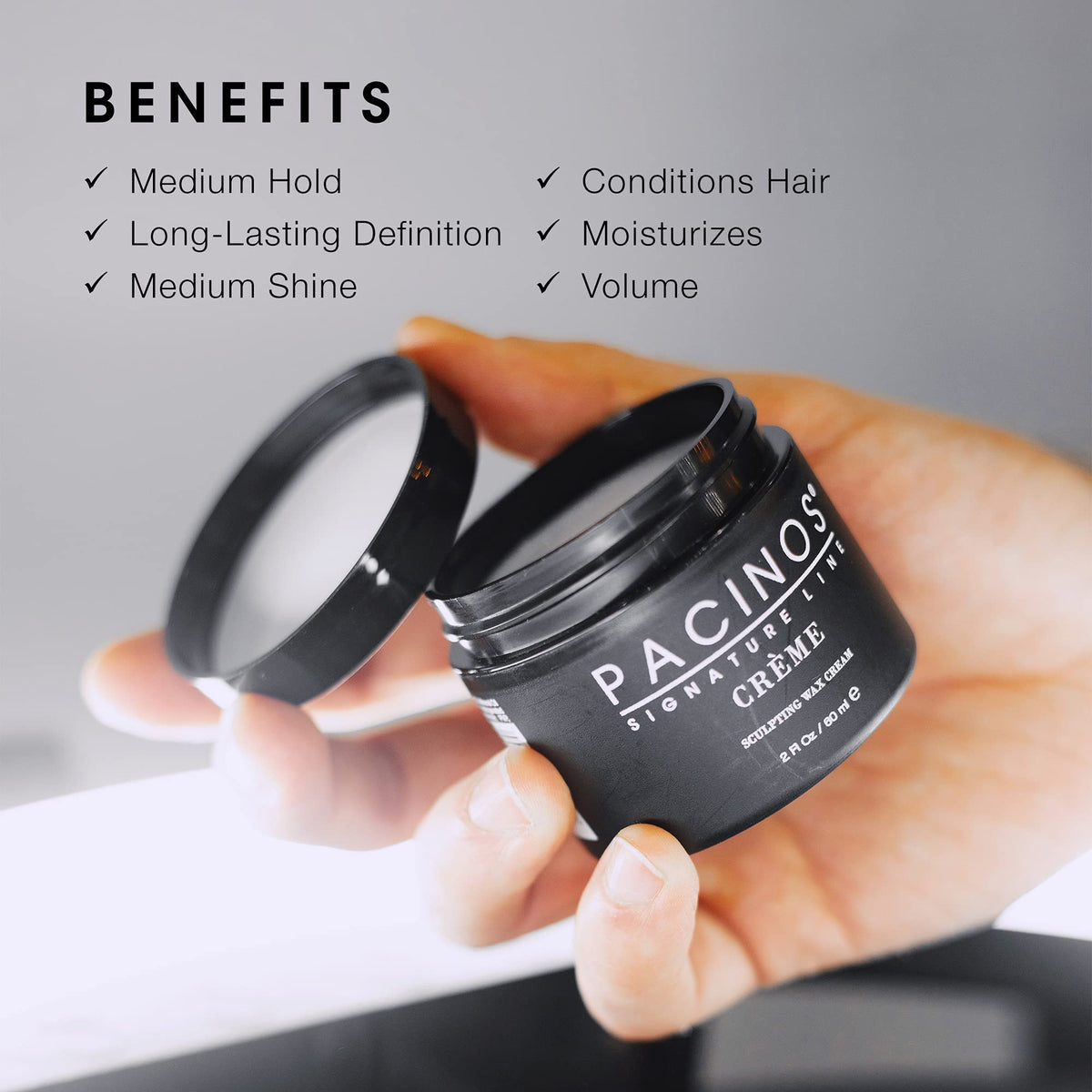 Pacinos cream texture close-up illustrating smooth spreadability benefit