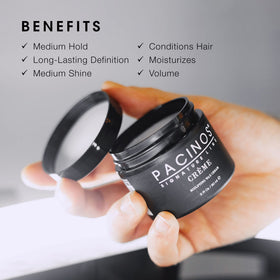 Pacinos cream texture close-up illustrating smooth spreadability benefit