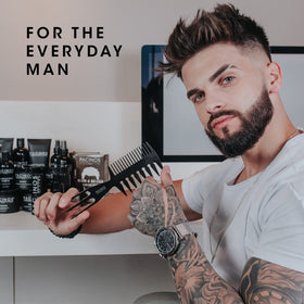 Pacinos bottle staged with styling tools for salon-quality results