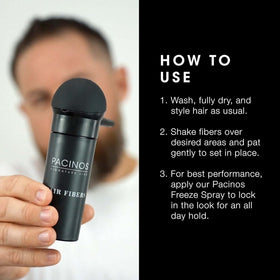 Pacinos label close-up highlighting product information and professional formulation