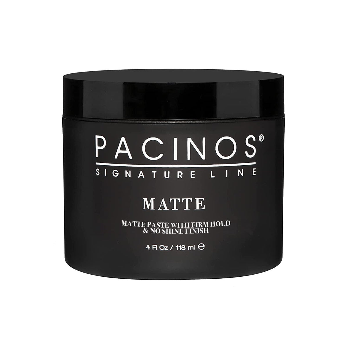 Pacinos jar front packaging showing label and matte benefit