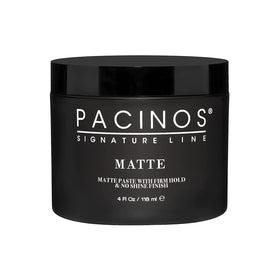 Pacinos jar front packaging showing label and matte benefit