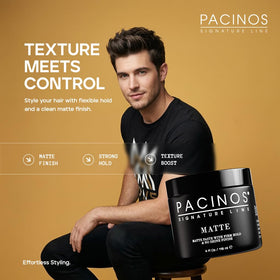 Pacinos open jar showing paste texture for easy styling