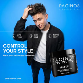 Pacinos on curly hair showing added texture and frizz control