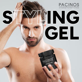Pacinos open tub revealing gel texture and smooth consistency for easy styling
