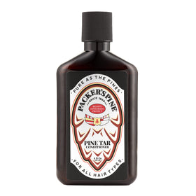 Packer's Pine front bottle showing conditioner label and size, highlights natural formulation
