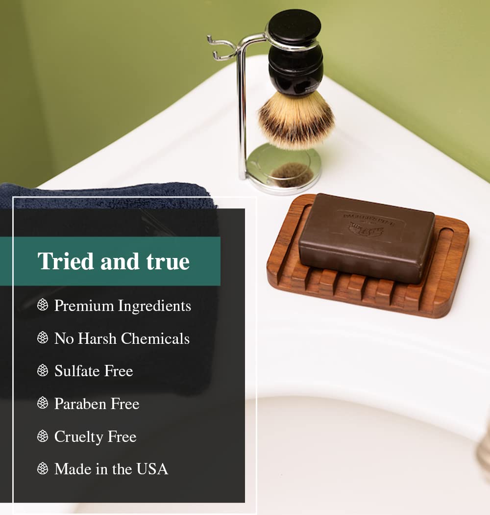 Label detail on Packer's Pine bar emphasizing traditional ingredients and no artificial fragrances