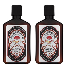 Packer's Pine front packaging showing two bottles and rugged branding, promotes confidence