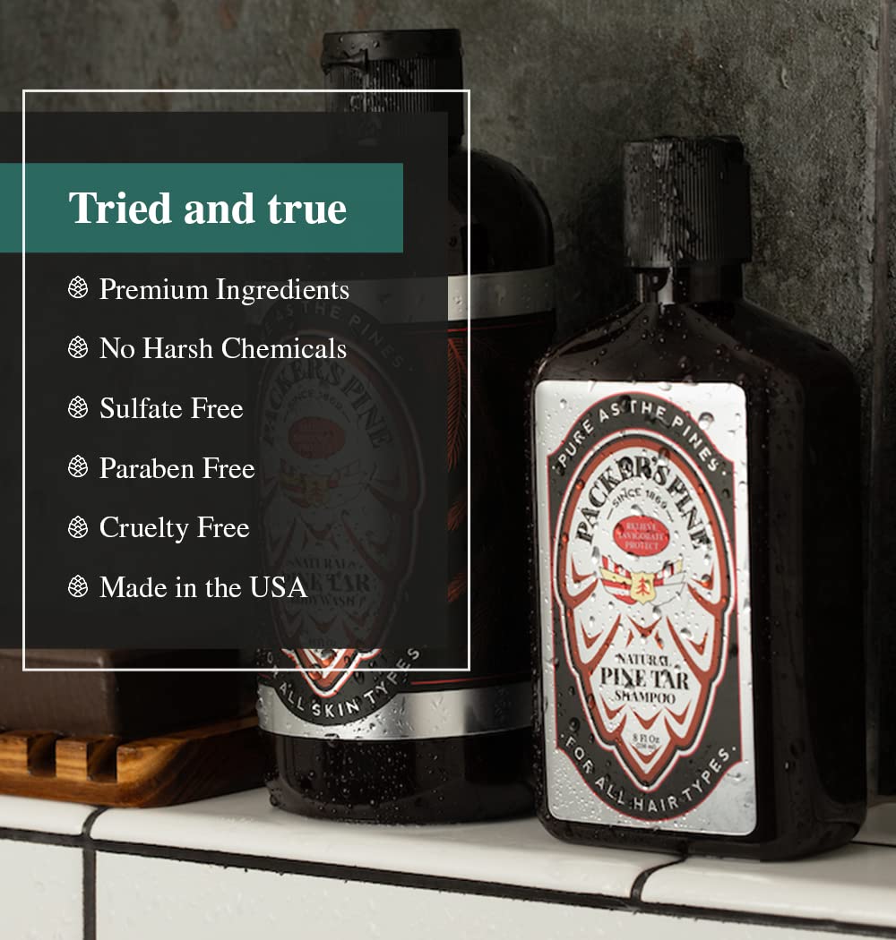 Packer's Pine rich lather texture on palm demonstrating gentle but effective cleansing