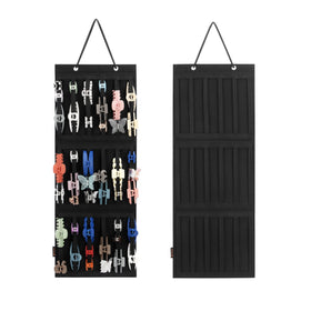 PACMAXI front view of black hanging holder showing organized clips benefit