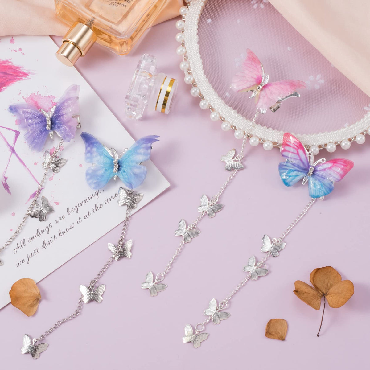 PAGOW styled on a vanity for party-ready hair accessories and presentation