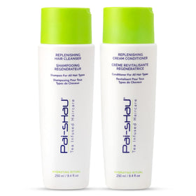 Pai-Shau front packaging duo showing both 250ml bottles and benefits