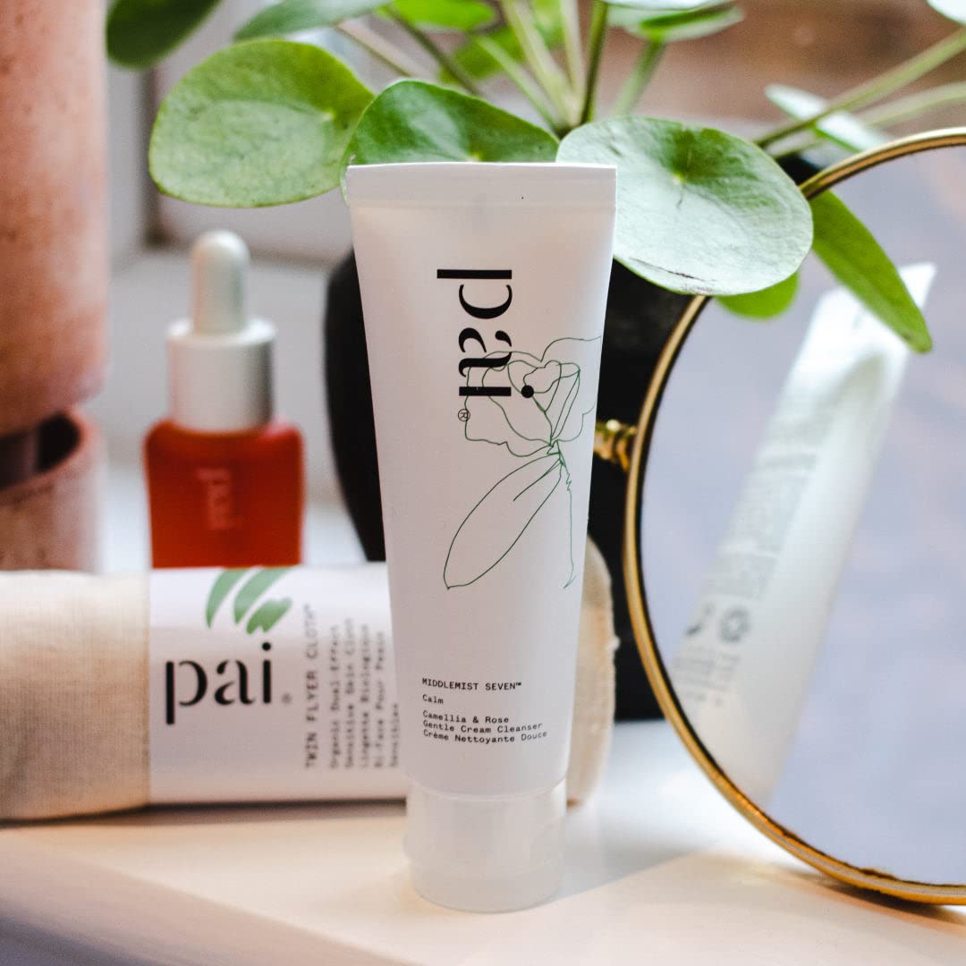 Pai Skincare cloth held in hand to show size and gentle coverage