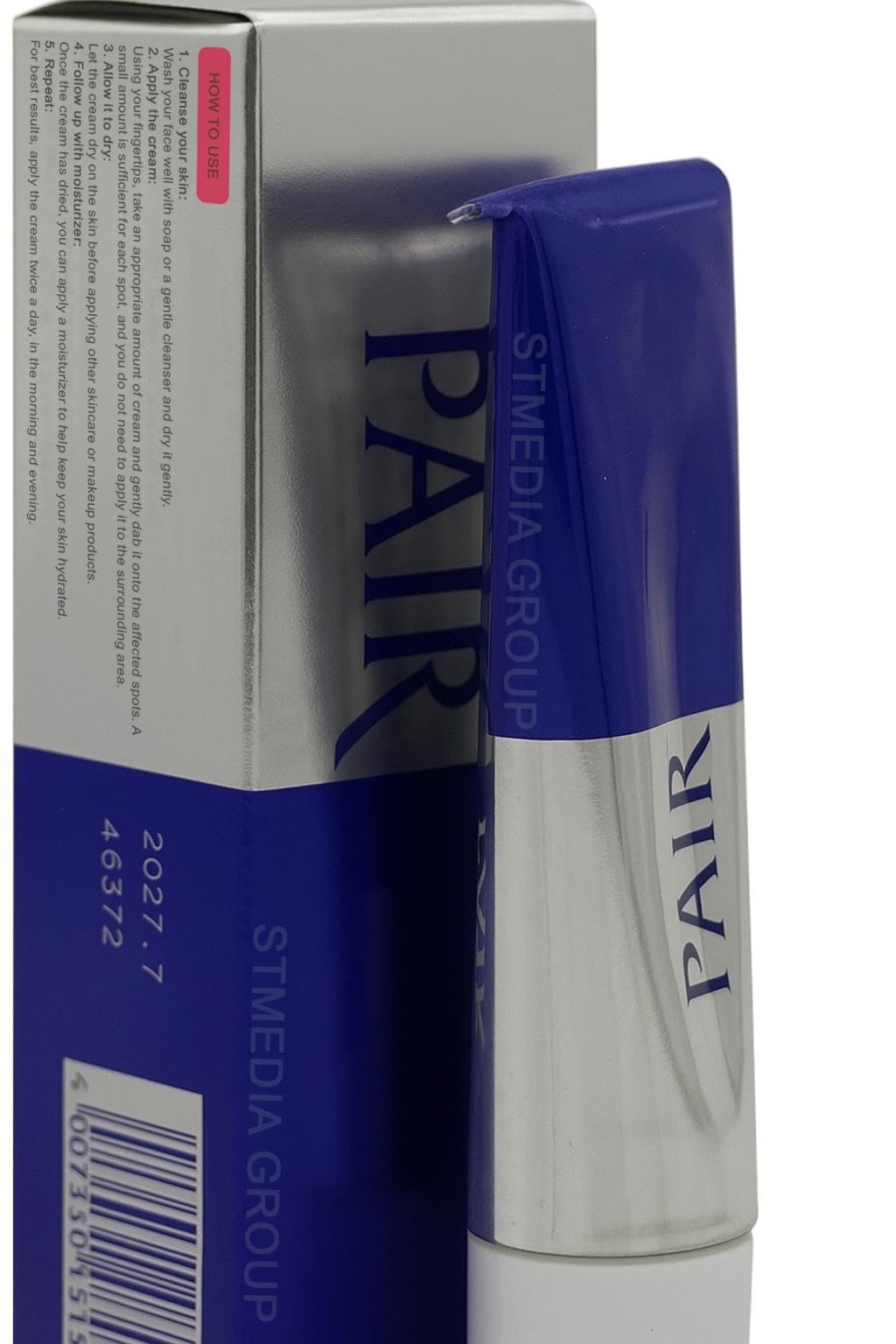 Generic Pair Acne Cream front packaging shows tube and label for easy identification and travel convenience